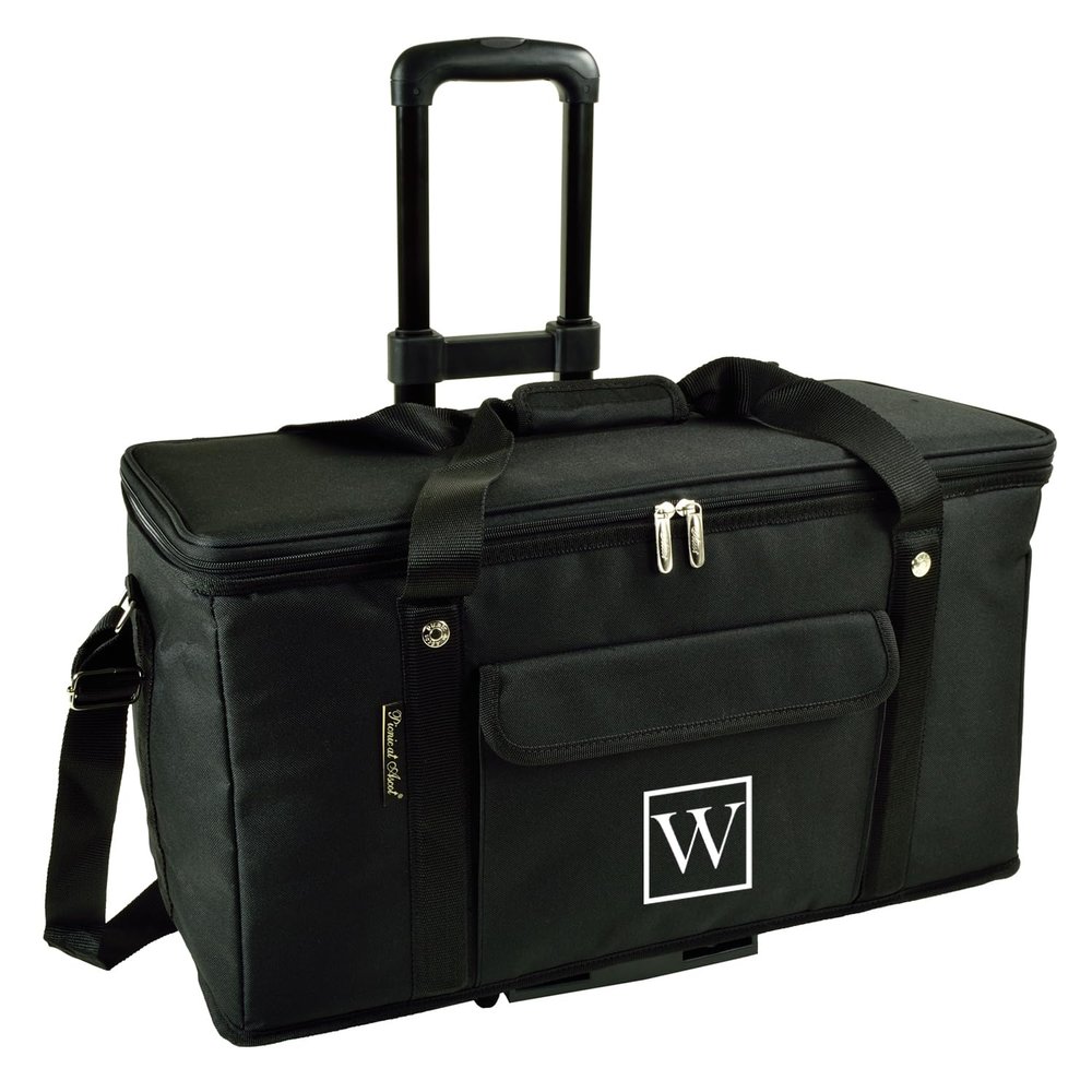 Picnic at Ascot Personalized Monogrammed Travel Cooler with Wheels- 64 Can Capacity- Collapsible Leakproof Cooler- Designed & Quality Approved in The USA