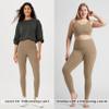 ODODOS ODTHERMAL Women's Fleece Lined Full Length Yoga Pants with Pockets - 28" High Waisted Warm Workout Leggings, Light Brown, X-Large view 4