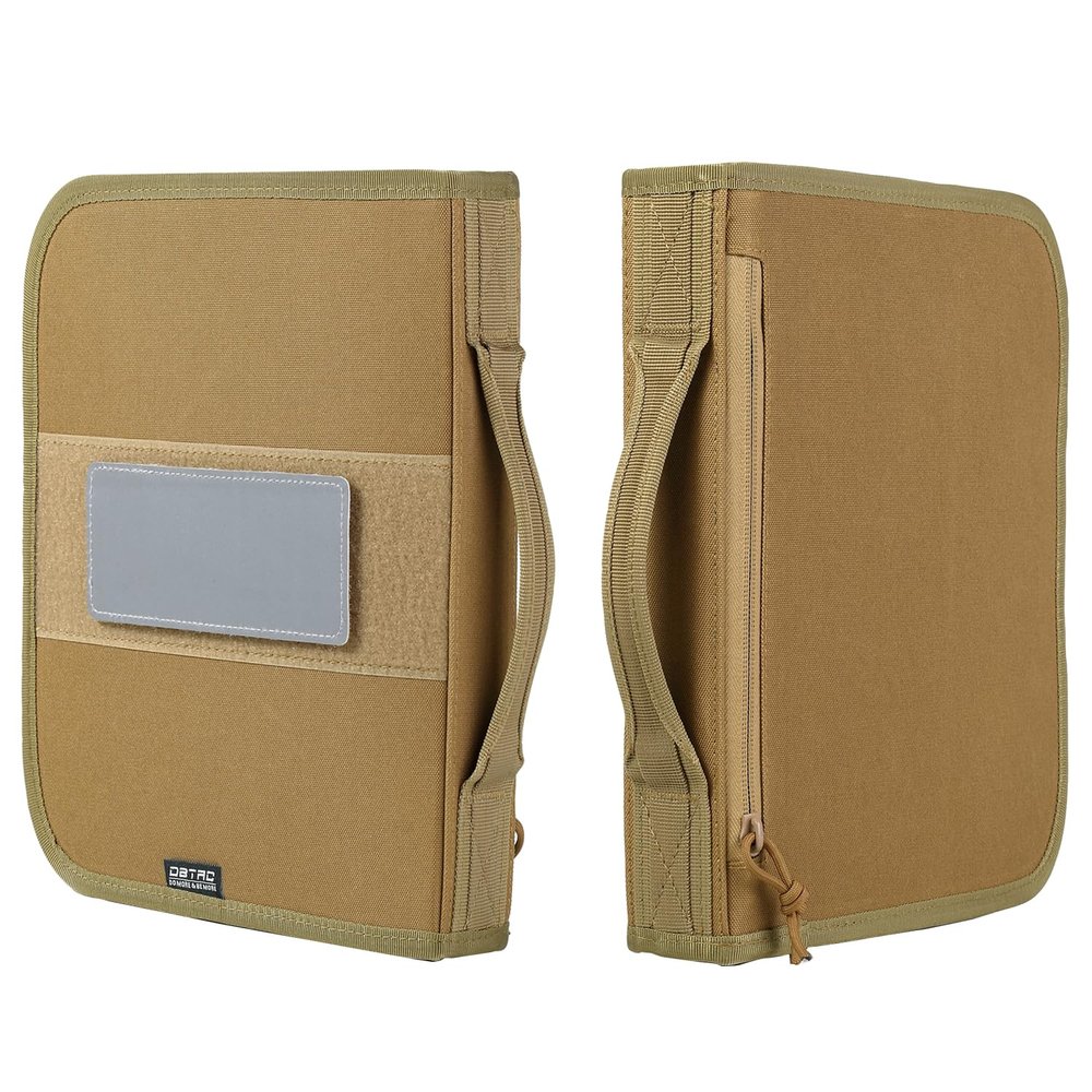 DBTAC Square Pistol Rug Case | Stiffen Tactical 1x Handgun Firearm Shooting Padded Case with Removable & Reflective Patch (Brown, 7" x 6" Small Pistol Case)