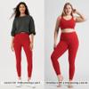 ODODOS ODTHERMAL Women's Fleece Lined 7/8 Length Yoga Pants with Pockets - 25" High Waisted Warm Workout Leggings, Red, Medium view 4