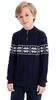 SMILING PINKER Boys Christmas Sweater Cable Knit Half Zip Mock Neck Snowflake Pullover (5-6 Years,Navy Blue) view 1