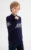 SMILING PINKER Boys Christmas Sweater Cable Knit Half Zip Mock Neck Snowflake Pullover (5-6 Years,Navy Blue) view 3