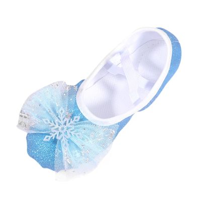 Ballet Shoes for Girls,Soft Leather Ballet Slippers No-Tie Warm Dance Yoga Practice Shoes for (Blue, 11.5 Little Child)