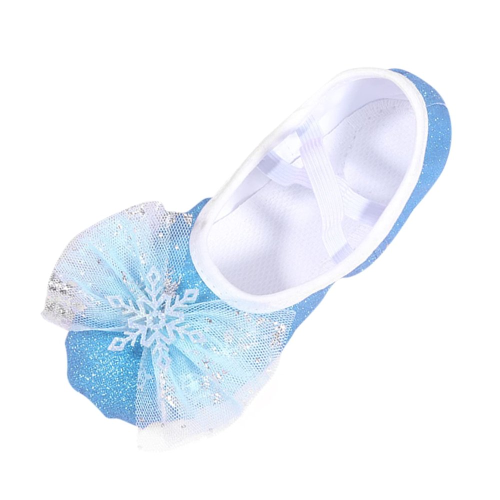 Ballet Shoes for Girls,Soft Leather Ballet Slippers No-Tie Warm Dance Yoga Practice Shoes for Toddler (Blue, 10 Toddler)