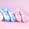 Ballet Shoes for Girls,Soft Leather Ballet Slippers No-Tie Warm Dance Yoga Practice Shoes for Toddler (Blue, 10 Toddler) view 4