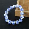 ECYC Ltd Beaded Bracelets for Women and Men, Blue and White Porcelain Bead Chinese Style Ceramic Beaded Bracelets Round Beads Stretch Bracelet Unisex view 3