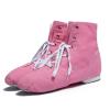 Children Canvas Dance Shoes Soft Soled Ballet Training Shoes High Top Casual Sandals Lace up (Red, 11.5 Little Child) view 3