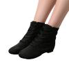 Children Canvas Dance Shoes Soft Soled Ballet Training Shoes High Top Casual Sandals Lace up Dance (Black, 2.5 Big Kids) view 3