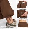IUGA Fleece Lined Pants Women Water Resistant Hiking Pants Winter Flare Leggings with Pockets Bootcut Thermal Chestnut Brown view 4