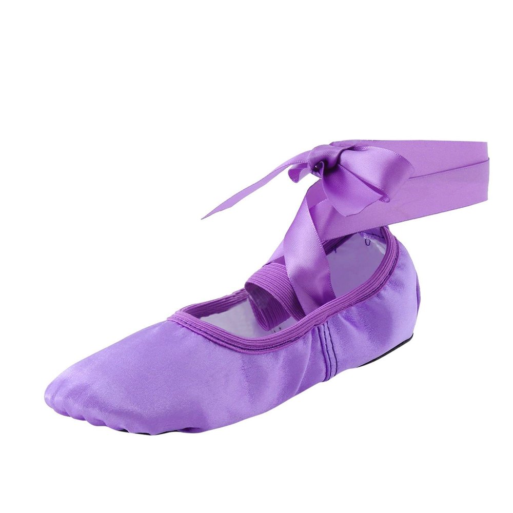Children Girls Ballet Practice Shoes,Yoga Training Shoes for Dancing,Indoor Strap Slippers for (Purple, 13 Little Child)