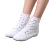 Children Canvas Dance Shoes Soft Soled Ballet Training Shoes High Top Casual Sandals Lace up (White, 10.5 Little Child) view 3