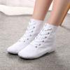Children Canvas Dance Shoes Soft Soled Ballet Training Shoes High Top Casual Sandals Lace up (White, 10.5 Little Child) view 4