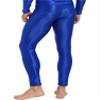 iiniim Mens Oil Glossy Opaque Stockings Leggings Sexy Ultra Shiny High Elastic Tights Pants Blue X-Large view 4