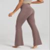 ODODOS Cloud Feeling Crossover Flared Pants with Pockets for Women, Cross Waist Bootcut Lounge Yoga Pants, 32" Inseam, Purple Taupe, Large view 4