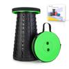 Boreeman Upgraded Folding Stool Lightweight Yet More Sturdy with Load Capacity 400lbs Portable Collapsible Stool for Camping Fishing Hiking BBQ (Green) view 1