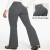 IUGA Fleece Lined Pants Women Water Resistant Hiking Pants Winter Flare Leggings with Pockets Bootcut Thermal Dark Grey view 2