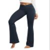 ODODOS Cloud Feeling Crossover Flared Pants with Pockets for Women, Cross Waist Bootcut Lounge Yoga Pants, 32" Inseam, Deep Navy, X-Small view 1