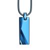 LOYAL MOON Men Fashion Pendant Tungsten Silver Blue Black Gold Necklace Jewelry Engraving (Silver) view 4