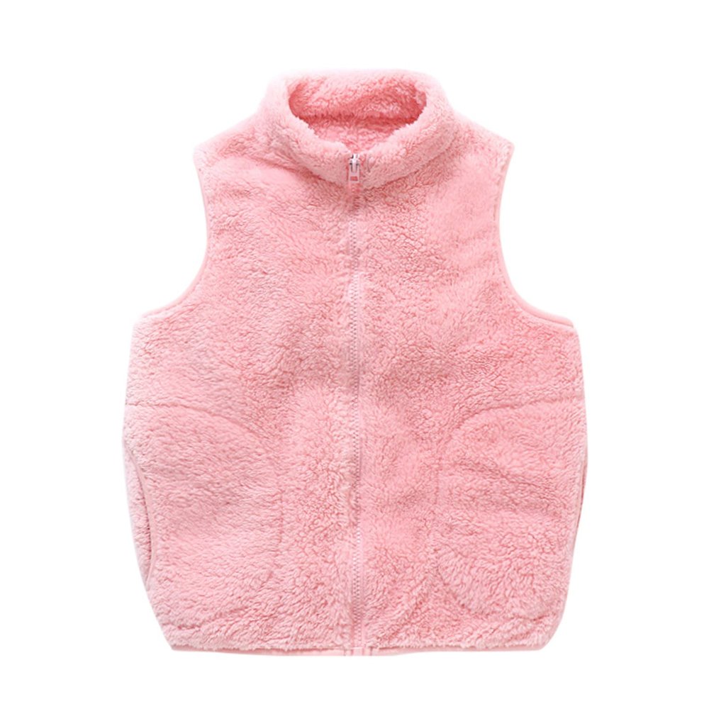 Toddler Baby Boys Girls Polar Fleece Vest Jacket Ligntweight Cute Zipper Closure Sleeveless Coat (Pink, 4-5 Years)