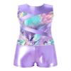 Hedmy Gymnastics Leotards for Girls, Leotards for Girls Gymnastics with Shorts Sparkle Sleeveless Biketards Lavender 4 Years view 3
