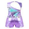 Hedmy Gymnastics Leotards for Girls, Leotards for Girls Gymnastics with Shorts Sparkle Sleeveless Biketards Lavender 4 Years view 4