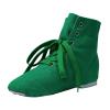 Children Canvas Dance Shoes Soft Soled Ballet Training Shoes High Top Casual Sandals Lace up Dance (Green, 2 Big Kids) view 1