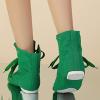 Children Canvas Dance Shoes Soft Soled Ballet Training Shoes High Top Casual Sandals Lace up Dance (Green, 2 Big Kids) view 2