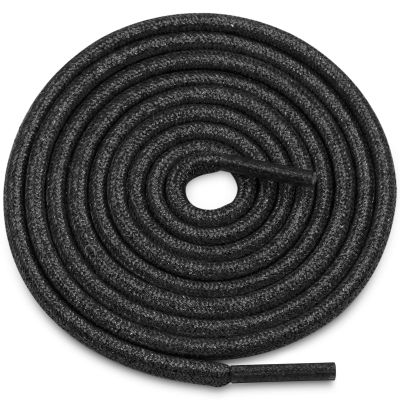 WEGOODZF Round Metallic Shoe Laces: 2 Pairs Sparkle Shoelaces for Boots, 63 inch Black Women Shiny Sneakers Shoes Lace