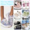 WEGOODZF Round Metallic Shoe Laces: 2 Pairs Sparkle Shoelaces for Boots, 63 inch Black Women Shiny Sneakers Shoes Lace view 3