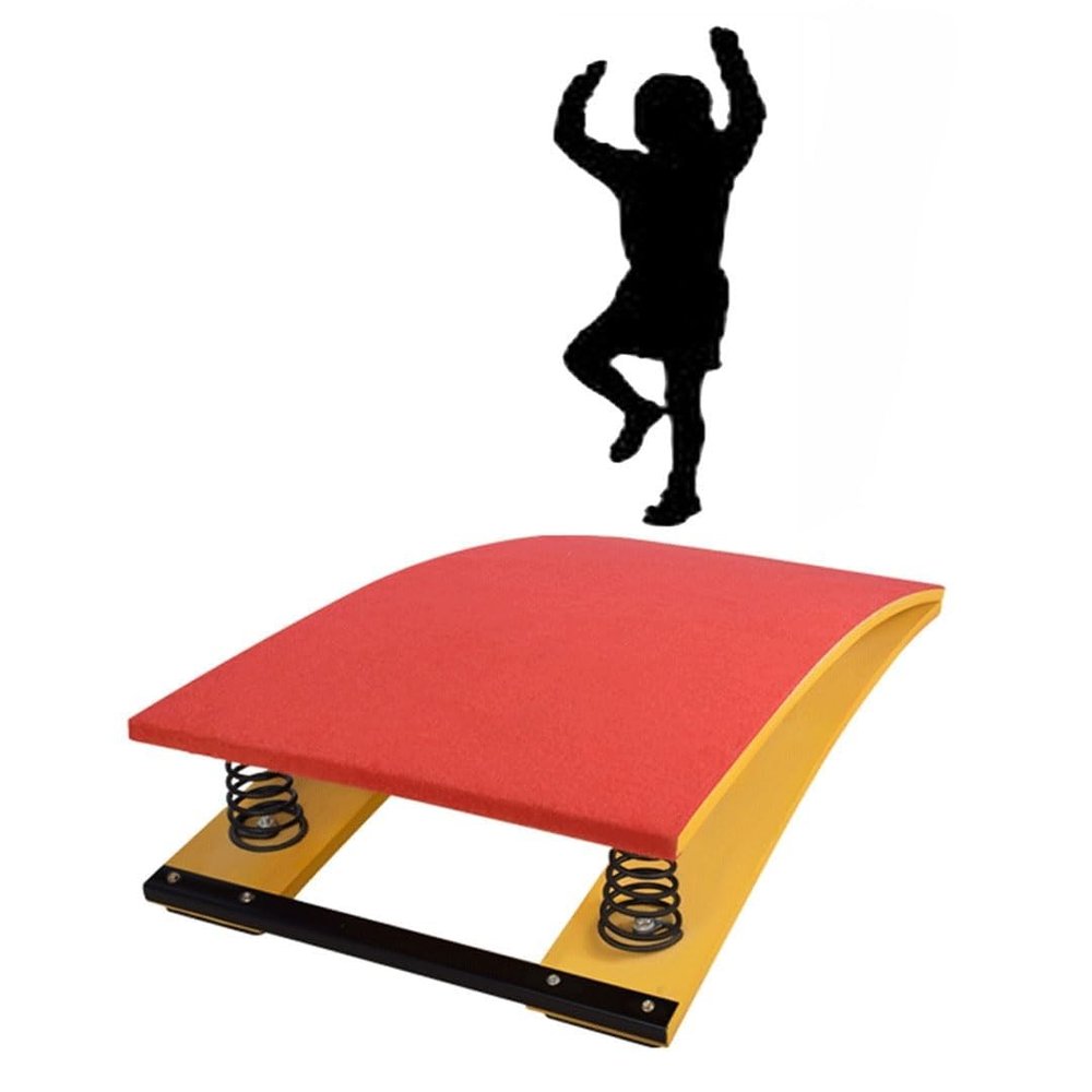 YLQFGUVWK Gymnastics Springboard, Heavy Vault Springboard with 2 Springs, Sports Equipment for Junior Gymnasts, Portable Curved Springboard