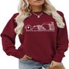 ESIKAH There is No Such Thing As Too Many Books Sweatshirt Funny Book Worm Shirt Women Crewneck Pullover Tops Book Lover Gift Wine Red view 1