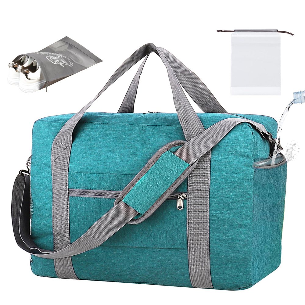 For Spirit Airlines Personal Item Bag 18x14x8 with Wet Pocket Foldable Travel Duffel Bag Underseat Carry on for Men Women(30LTeal)