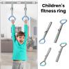 lamphle 2Pcs Kids Gymnastics Rings with Adjustable Straps, Gymnastics Rings Kids Indoor Gym Rings for Pull up Bar Workout Rings 200KG Load Bearing, Non-Slip Grip Baby Gymnastics Equipment Grey view 2