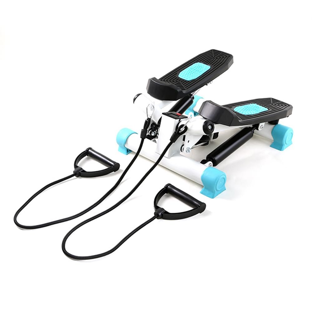 ASSYA Elliptical Stepper Home Pedal Exerciser Under Desk Walking Machine Load-Bearing Hydraulic Rod High Pressure Resistance Equipped with Pull Rope,Blue