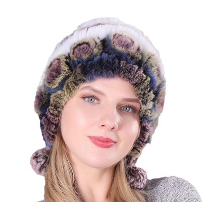 ECYC Ltd Winter Warm Women's Faux Fur Hat Fluffy Soft Faux Fur Knitted Beanie Hat Earmuff Hats Snow Ski Hat Skull Cap for Ladies, Girls