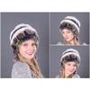 ECYC Ltd Winter Warm Women's Faux Fur Hat Fluffy Soft Faux Fur Knitted Beanie Hat Earmuff Hats Snow Ski Hat Skull Cap for Ladies, Girls view 3