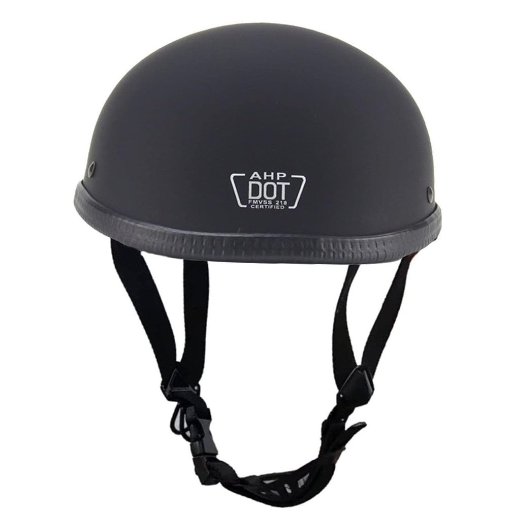 Light Luxury Retro Style Open Face Motorbike Helmet, Riding Beanie Motorcycle Half Helmet, DOT Approved Low Profile Chopper Motorcycle Half Helmet for Men and Women Chopper Moped Scooter (A,Large)