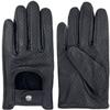 Zjjseloru Mens Genuine Lambskin Leather Driving Gloves Unlined, Touchscreen, Black, S view 1