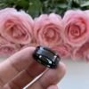 8 mm Black Koa Wood Inlay Wedding Bands Tungsten Carbide Engagement Rings Pip Cut Brushed Finish Wood Comfort Fit view 2