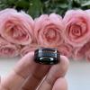 8 mm Black Koa Wood Inlay Wedding Bands Tungsten Carbide Engagement Rings Pip Cut Brushed Finish Wood Comfort Fit view 3