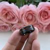 8 mm Black Koa Wood Inlay Wedding Bands Tungsten Carbide Engagement Rings Pip Cut Brushed Finish Wood Comfort Fit view 4