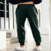 JMIERR Mens Corduroy Pants Elastic Waist Drawstring Stretch Tapered Joggers Sweatpants Work Cargo Pants with Multi Pockets,M,Blackish Green view 2