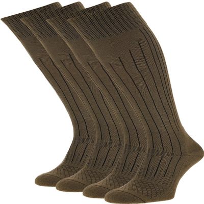281Z Military Knee High Lightweight Uniform Boot Socks - Tactical Trekking Hiking - Outdoor Athletic Sport (Coyote Brown)(X-Small 4 Pairs Pack)