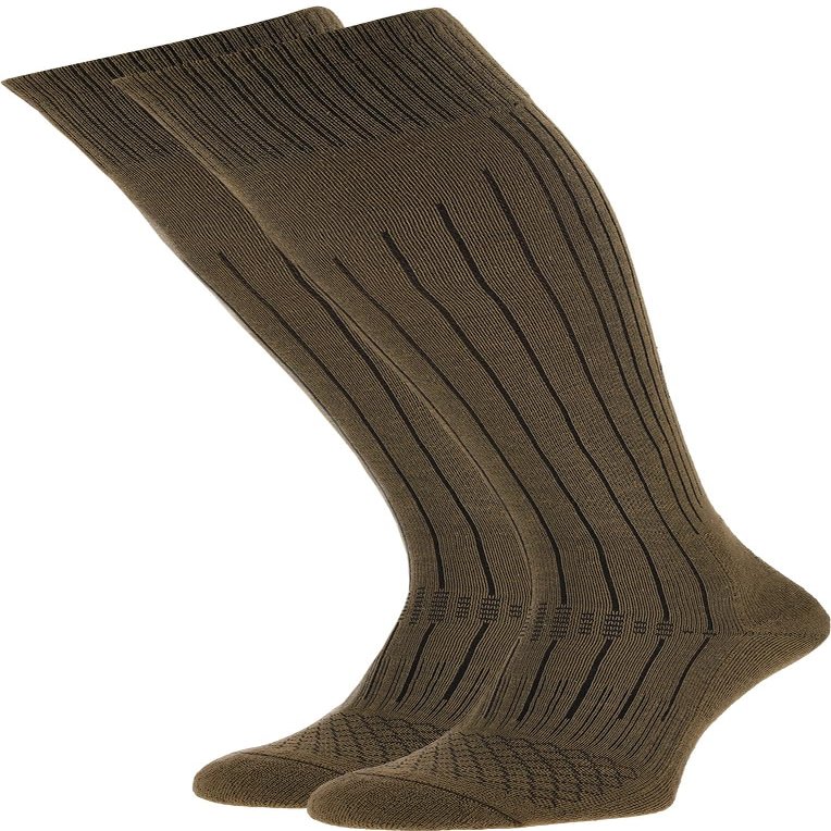 281Z Military Knee High Lightweight Uniform Boot Socks - Tactical Trekking Hiking - Outdoor Athletic Sport (Coyote Brown)(Medium 2 Pairs Pack)