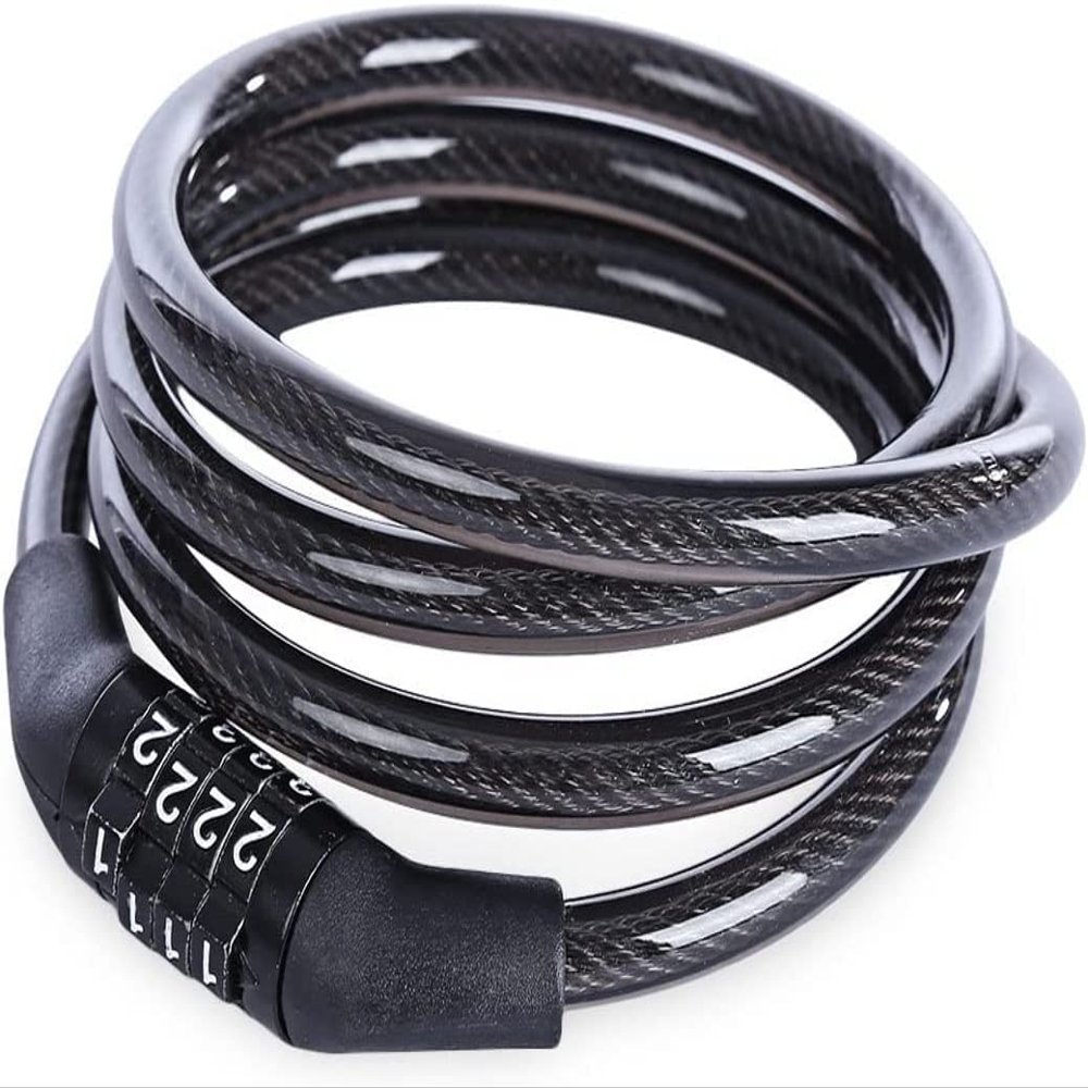 ZECHAO Anti-Theft Bike Lock,with 4 Digital Code Stainless Steel Cable for Motorcycle Cycle Mountain Bike Security Lock Anti-Theft Lock