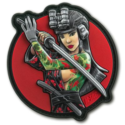 M-Tac Morale Patch Tactical Girl - PVC Tactical Military Patch with Hook Fastener Backing - Patches for Vest, Backpacks, Hats (Fountain Green)