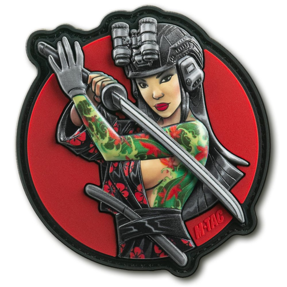 M-Tac Morale Patch Tactical Girl - PVC Tactical Military Patch with Hook Fastener Backing - Patches for Vest, Backpacks, Hats (Fountain Green)
