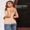 ATTRACO Cotton Camisoles for Women with Built in Bra Long Tank Tops Nude White S view 2