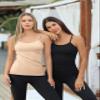 ATTRACO Cotton Camisoles for Women with Built in Bra Long Tank Tops Nude White S view 3