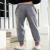 JMIERR Mens Gray Corduroy Pants Casual Harem Cargo Pants Drawstring Waist Stretch Tapered Joggers Sweatpants Pants with Pocket for Men,XL,Gray view 2